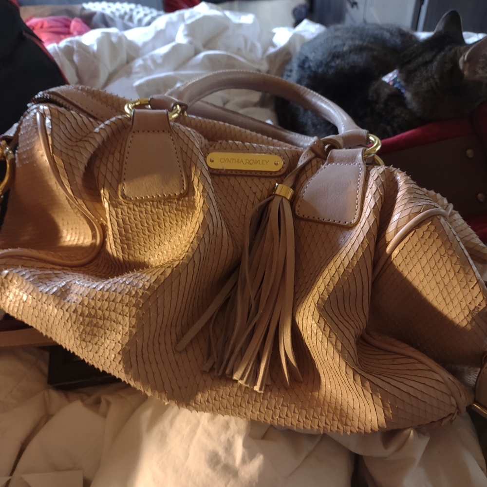 Cynthia Rowley snakeskin hobo bag
